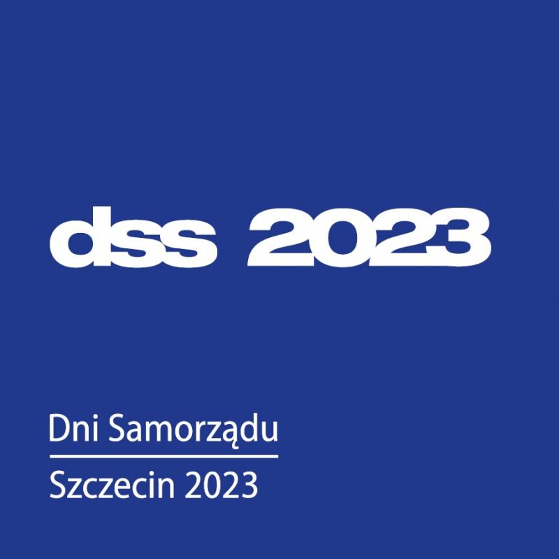 Logo Dni Samorządu 2023 - niebieskie tło na na nim litery DSS oraz nazwa wydarzenia